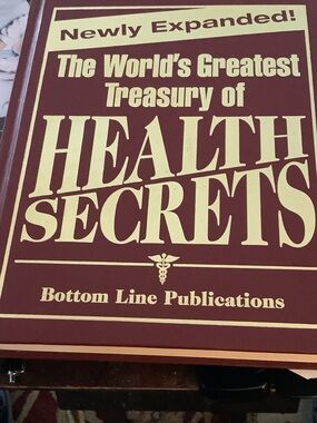 "Treasury Health Secrets" Decorative Burgundy Book Accent